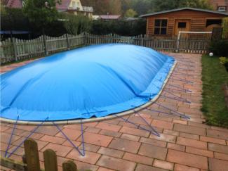 aufblasbare Winterplane für ovale Pools 4,50 x 2,50 cm Blau