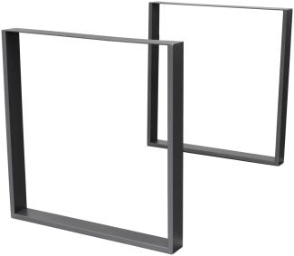 Tischbeine 2er Set 80x72 cm Grau aus Stahl