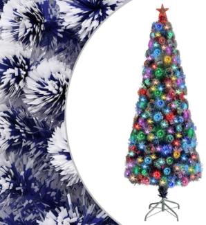 vidaXL Künstlicher Weihnachtsbaum mit LED Weiß & Blau 240 cm Glasfaser