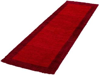 Hochflor Teppich Lux Läufer - 80x250 cm - Rot