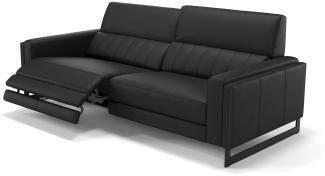 Sofanella 3-Sitzer MARA Leder Sofa Sofagarnitur in Schwarz M: 232 Breite x 101 Tiefe