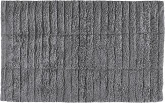 Zone Denmark Tiles Badematte, Badteppich aus Baumwolle, 80 x 50 cm, Grau