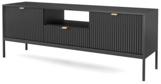 Lowboard Nova TV-Unterschrank 154cm schwarz 2-türig MDF