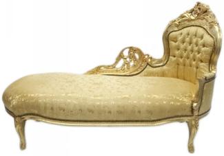 Casa Padrino Barock Chaiselongue "King" Gold Muster / Gold - Möbel Antik Stil
