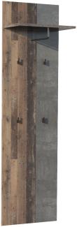 Garderobenpaneel >Salford< in Old Wood Vintage - 55x196. 5x31. 2cm (BxHxT)