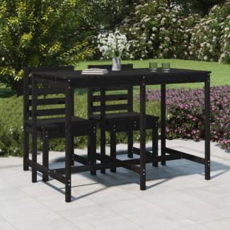 vidaXL Gartentisch Schwarz 159,5x82,5x110 cm Massivholz Kiefer