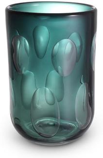 Casa Padrino Luxus Deko Glas Vase Grün Ø 23,5 x H. 33 cm - Elegante mundgeblasene Blumenvase - Wohnzimmer Deko Accessoires