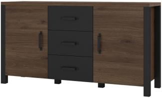 Sideboard Olin Kommode 147cm okapinussbaumfarben / schwarz supermatt