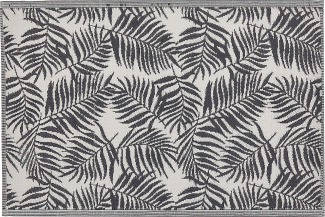 Outdoor Teppich schwarz 120 x 180 cm Palmenmuster Kurzflor KOTA