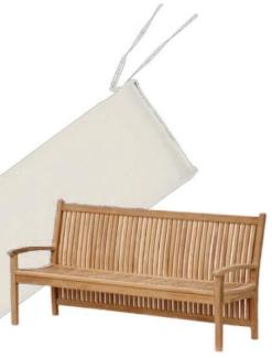 Bankauflage 150 cm x 50 cm für Gartenbank Pescara - creme