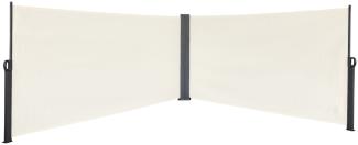 SVITA Doppel Seitenmarkise 600x180cm Sichtschutz Sonnenschutz ausziehbar Beige