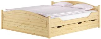 Doppelbett Massivholz 140x200 Komplettset Bett mit Staukasten V-60.33-14ohne Zubehör