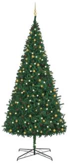 vidaXL Künstlicher Weihnachtsbaum mit LEDs & Kugeln 400 cm Grün, Mit Beleuchtung [3077790]