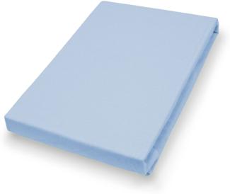 Hahn Haustextilien Jersey-Spannlaken Basic Größe 180-200x200 cm Farbe blue sky