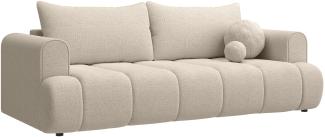 Selsey Dandelino - 3-Sitzer Sofa mit Schlaffunktion, Chenille-Bezug, hellbeige