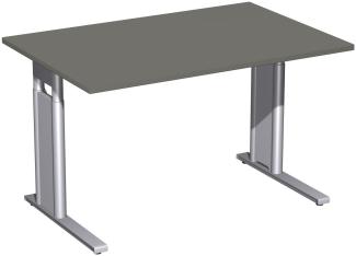 Schreibtisch 'C Fuß Pro' höhenverstellbar, 120x80cm, Graphit / Silber