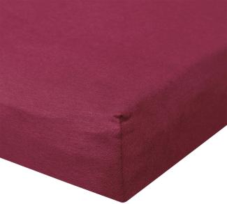 BettwarenShop Jersey Spannbetttuch Ultra-Stretch | 120x200 - 130x220 cm | bordeaux