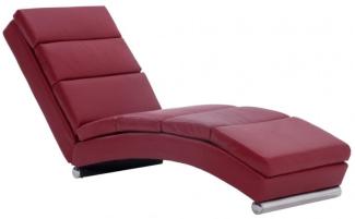 vidaXL Chaiselongue Weinrot Kunstleder