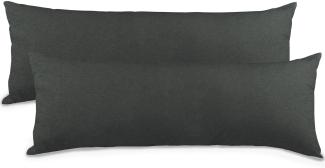 aqua-textil Classic Line Kissenbezug 2er-Set 40 x 145 cm anthrazit grau Baumwolle Seitenschläferkissen Bezug Reißverschluss