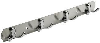 Hettich Garderobenleiste 4 Haken 38,0 x 3,8 x 3,3 cm silber