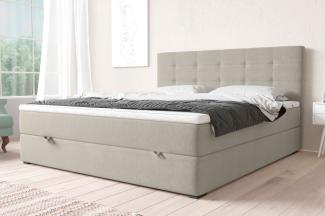 99rooms Pluto Boxspringbett Strukturstoff INARI Beige 160x200 cm Taschen-Federung