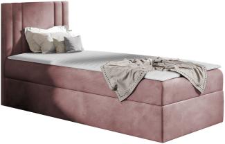 Boxspringbett 'Harlon Mini' rechts,  rosa 80 x 200 cm