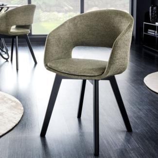 Design Stuhl DENMARK grün schwarze Holzbeine Retro