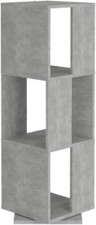 FMD Möbel - TOWER - Drehbares Regal mit 3 Ebenen - melaminharzbeschichtete Spanplatte - Beton LA - 34 x 108 x 34cm