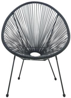 Stuhl runde Sitzschale 2er-Set Polyethylen Schwarz