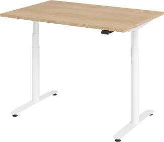 bümö® smarter Schreibtisch Serie-XDLR elektrisch höhenverstellbar mit App-Steuerung 120 x 80 cm in Eiche / Weiß