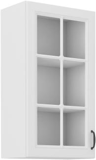 Glashängeschrank 40 cm Stilo Weiß Küchenzeile Küchenblock Landhaus Höhe 90 cm