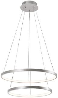 JUST LIGHT 11525-21 LED Pendelleuchte Circle 2 Ringe 50cm 3000K Silber