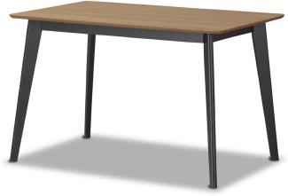 KHG Esstisch, Küchentisch, 120 x 80 x 76 cm, Esszimmertisch für 6 Personen, Tisch Wohnzimmer, Schreibtisch, für Esszimmer, Küche, Modern Skandi-Look, Braun-Schwarz