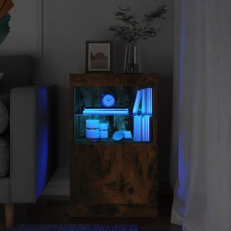 vidaXL Sideboard mit LED-Leuchten Räuchereiche 41x37x67 cm