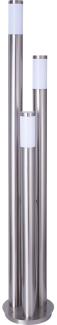LED Stehlampe, Edelstahl, 3-Säulen, H 170 cm