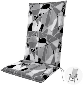 Doppler Sitzauflage "Living" High, schwarz-grau gemustert, für Hochlehner (119 x 48 x 6 cm)
