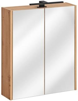 Badezimmer Spiegelschrank 60x72cm PANTIN Grau inkl. LED