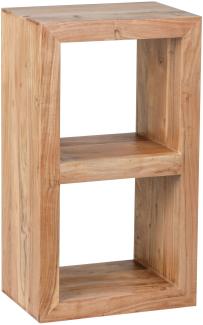 KADIMA DESIGN Rustikales Standregal aus massivem Holz für Wohnzimmer und Flur - Handgefertigtes Unikat. Farbe: Beige