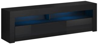Lowboard "Mex" TV-Unterschrank 160 cm schwarz Hochglanz