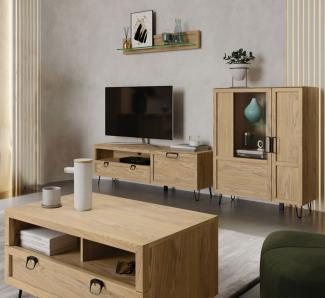 Wohnzimmer-Set Wohnwand Limbo 4-teilig Eiche Artisan teilmassiv