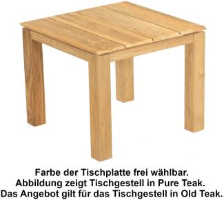 Sonnenpartner Gartentisch Base 90x90 cm Teakholz Old Teak Tischsystem Tischplatte HPL Tischplatte Solid Old Teak natur 80050535
