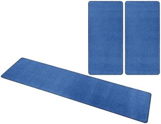 Bettumrandung Nasty Floor | Bettvorleger 3er Set - blau - 70x140/70x140/70x240 cm