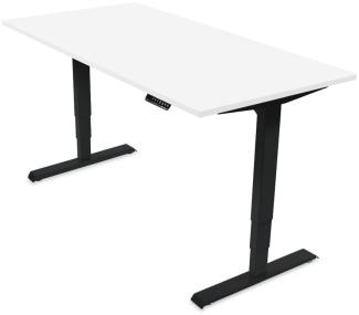 Desktopia Pro - Elektrisch höhenverstellbarer Schreibtisch / Ergonomischer Tisch mit Memory-Funktion, 5 Jahre Garantie - (Weiß, 120x80 cm, Gestell Schwarz)