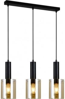 Italux pendant lamp Modern black ceiling lamp Italux Sardo PND-5581-3-BK+AMB