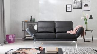 Sofa 2-Sitzer TIZIAN Einzelsofa Ledercouch schwarz 182 cm