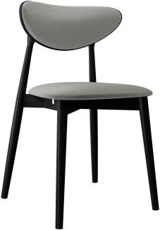 Esszimmerstuhl Bretoka C, Stuhl aus Buchenholz für Küche, Restaurant (Schwarz / Magic Velvet 2217)