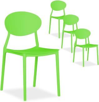 Gartenstuhl 4er Set Grün Stühle Küchenstühle Kunststoff Stapelstühle Balkonstuhl Outdoor-Stuhl
