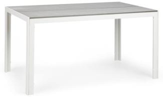 Bilbao Gartentisch 150 x 90 cm Polywood Aluminium weiß/grau Weiß / grau