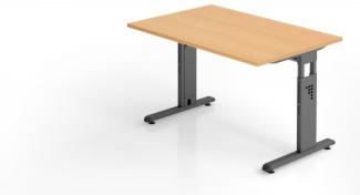 Schreibtisch C-Fuß 120x80cm Buche-Graphit