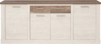 Sideboard Durio 2 Pinie weiß 213x90x41 cm Anrichte Schrank Wohnzimmer